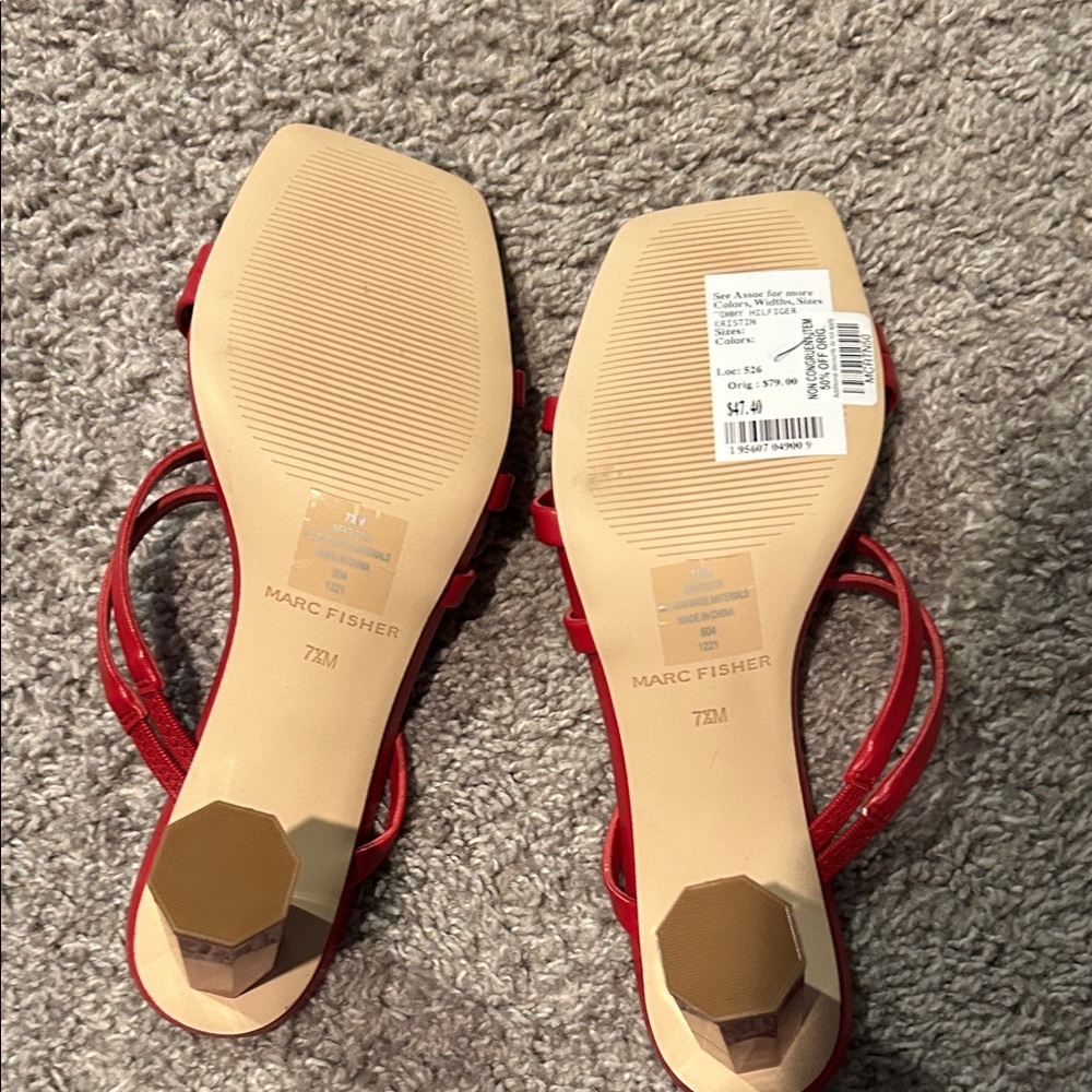 Marc Fisher Strappy Red Sandals - Picture 3 of 5